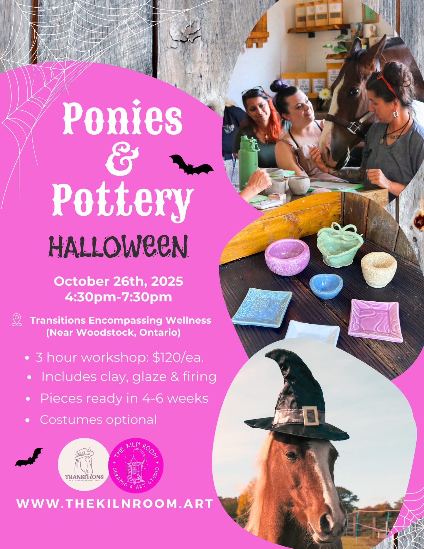 Halloween Ponies & Pottery Oct. 26th, 4:30pm to 6:30pm