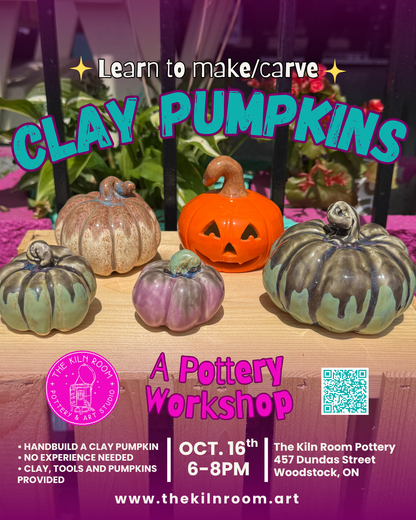 🎃 Clay Pumpkin Making | OCT. 16th, 6:00pm to 8:00pm